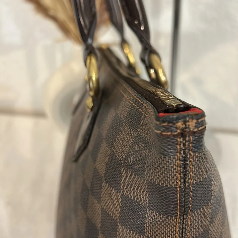 Authentic Louis Vuitton Damier Saleya PM Ebene Tote Bag Brown with COA - Picture 7 of 16